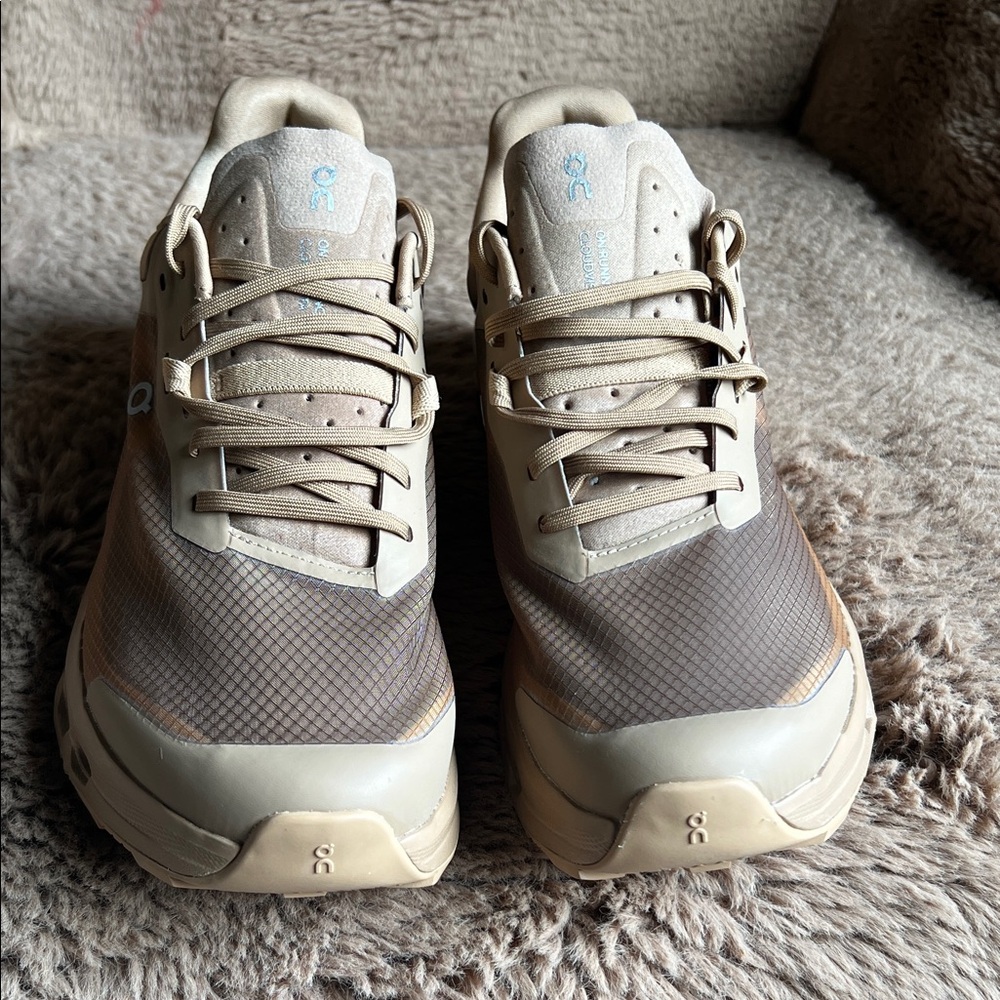 On Running Taupe and Cream Sneakers